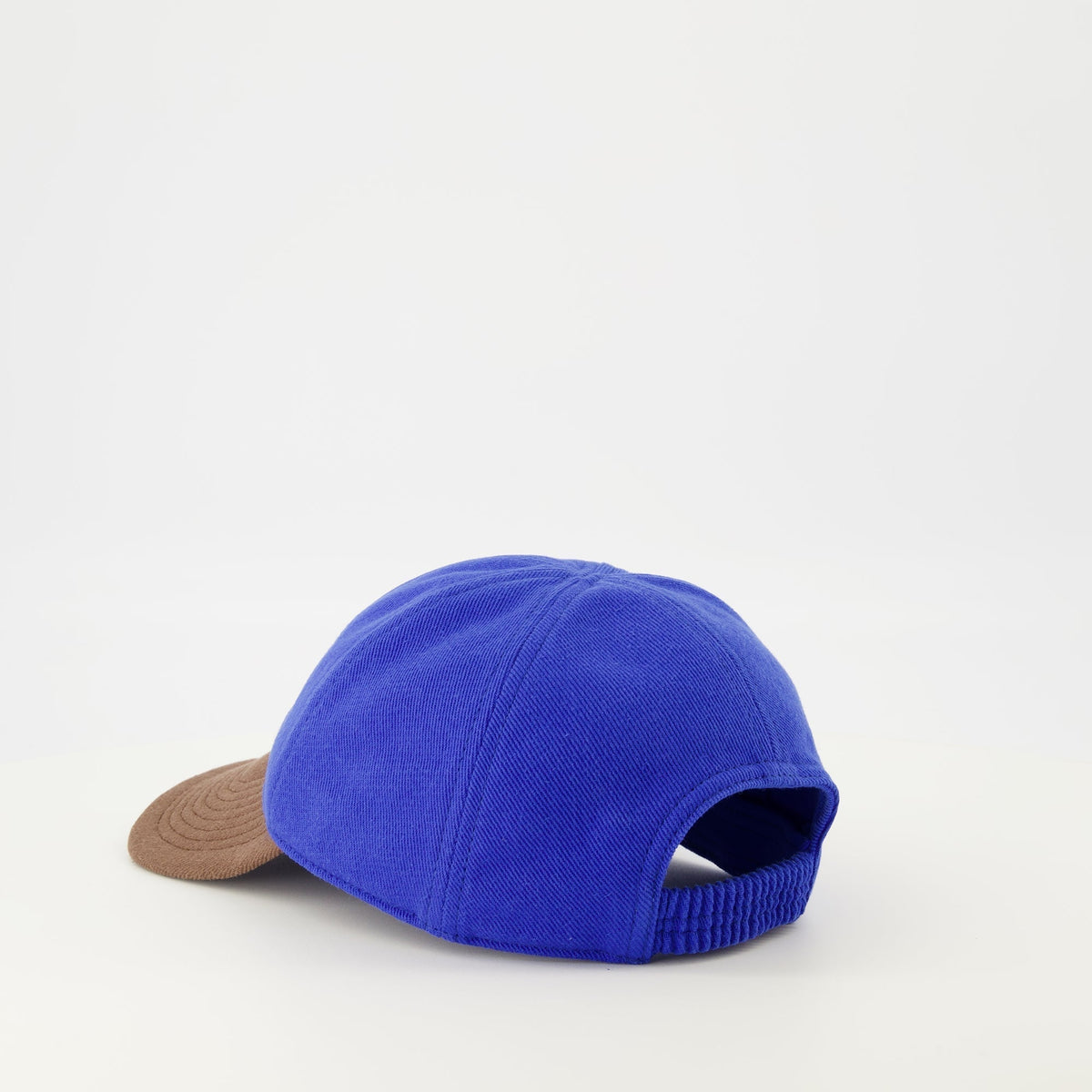 Blue and Brown Denim Effect Cap