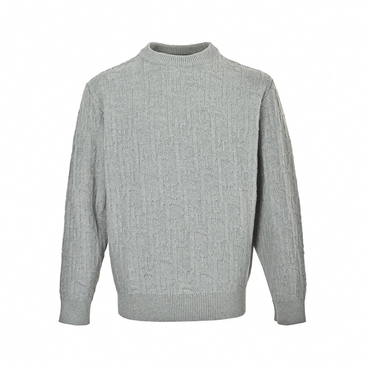 3D Logo Knit Crewneck - Light Grey