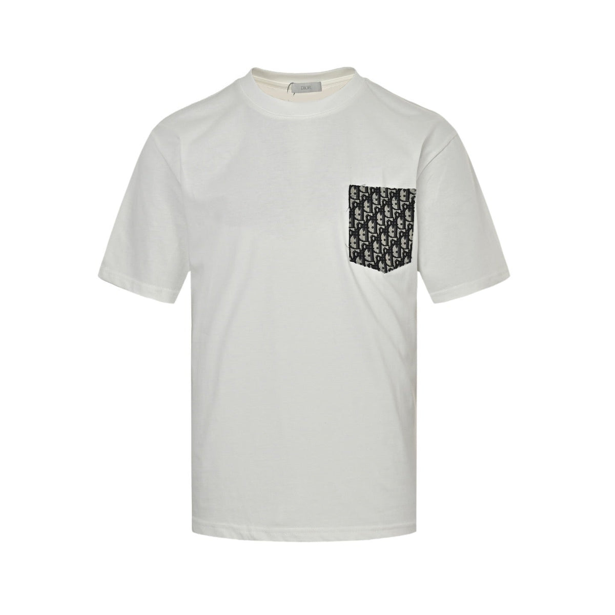 Oblique Jacquard Pocket T-Shirt | White