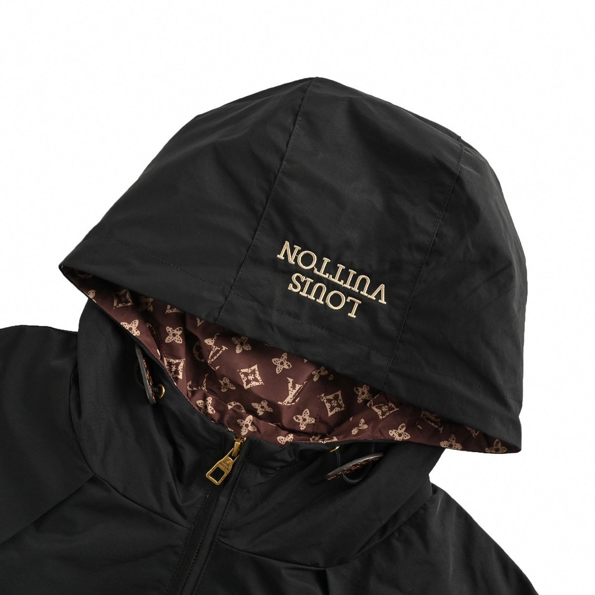 Monogram-Lined Hooded Jacket