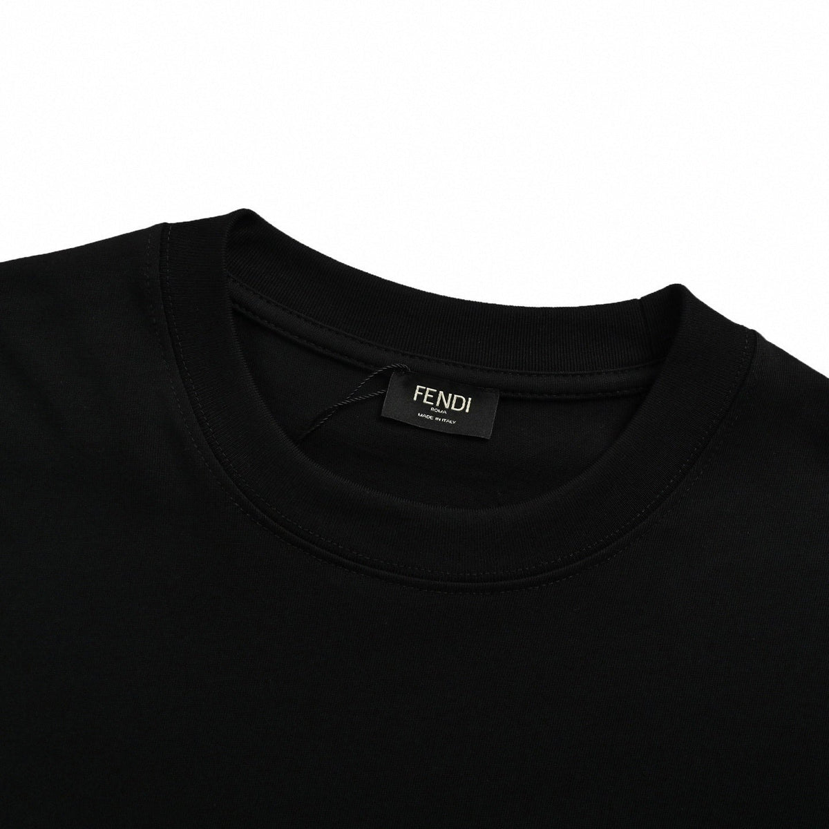 FF Monogram Zip Pocket Cotton T-Shirt