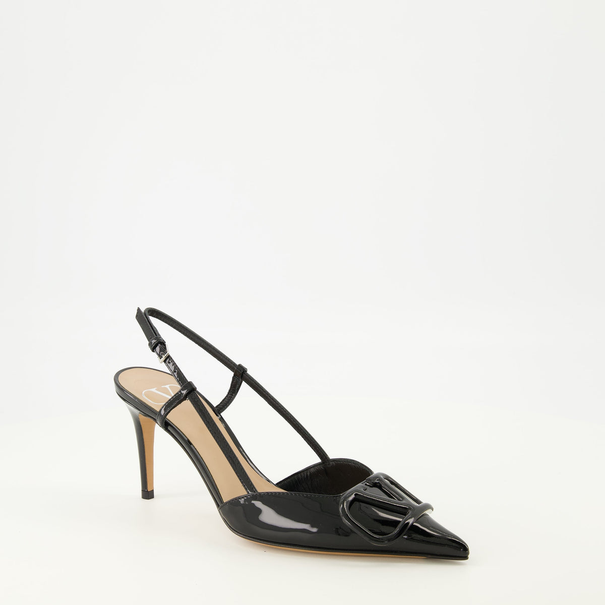 Vlogo Black Glossy Leather Pumps