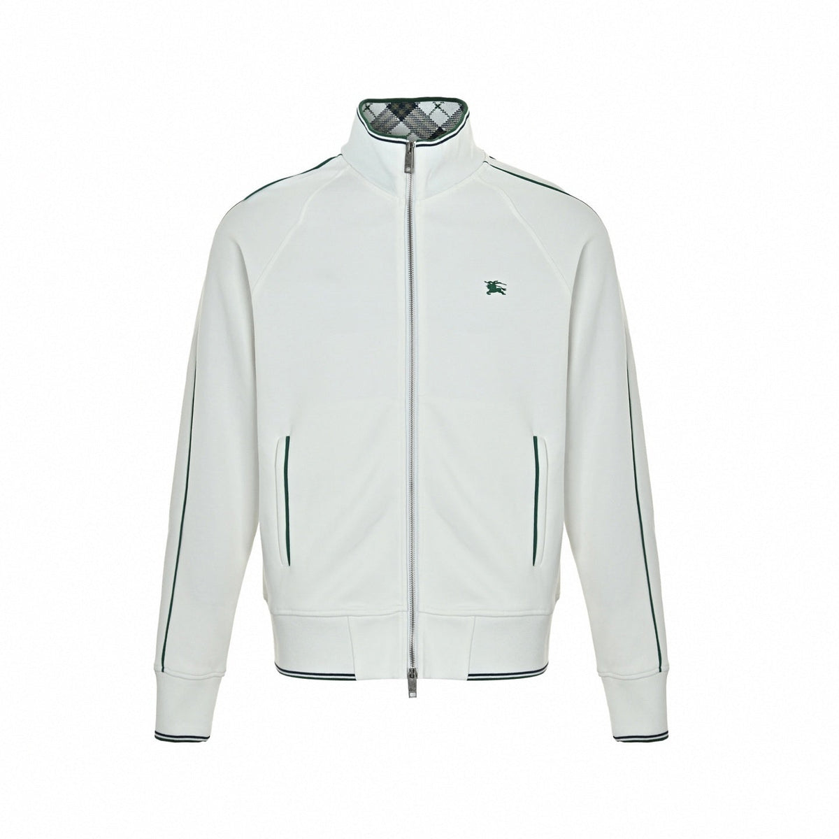 Equestrian Knight Embroidered Track Jacket - White/Green