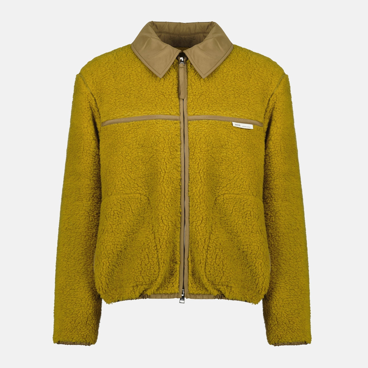 Khaki Wool Fleece Jacket